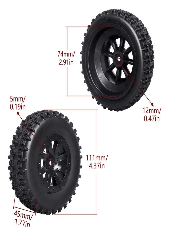 عجلات وإطارات GoHobby RC SC ذاتية اللصق لسيارات Traxxas Slash 2WD Vxl 4x4 و Redcat Blackout XTE TR10 و Losi 22S SCT RC Short Course Truck - Image 3
